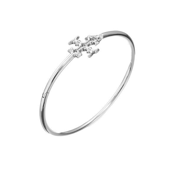 Tory Burch Jewelry Tory Burch Eleanor Hinged Cuff Bracelet Silver